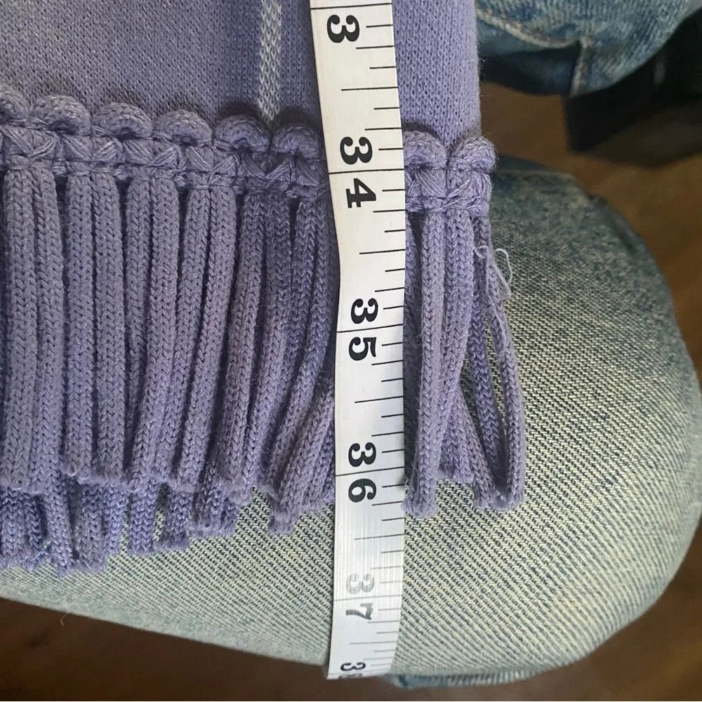 Lennie LNY New York maxi skirt Sz Small lilac and white window pane frin… - Picture 4 of 5